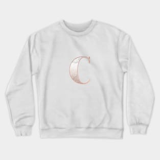 Monogram rose gold glitter marble C Crewneck Sweatshirt